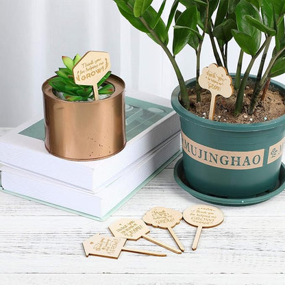 36 Pieces Thank You for Helping Me Grow Plant Markers Wooden Plants Labels Succulent Labels Wooden Plant Markers for Vegetable Flowers Garden Potted Plants