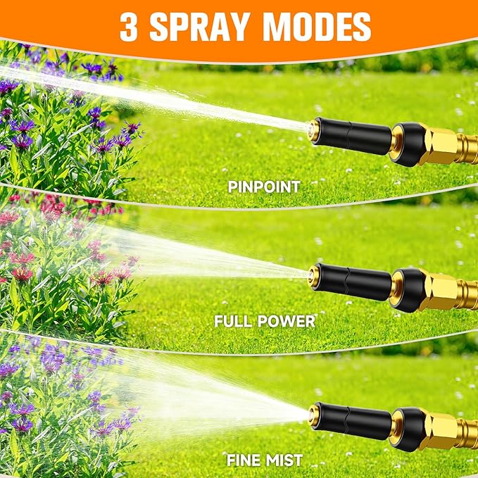 100 FT Garden Hose Expandable - 304 Stainless Steel Water Hose 100 FT - Heavy Duty Flexible Kink Free Hose, no Bite