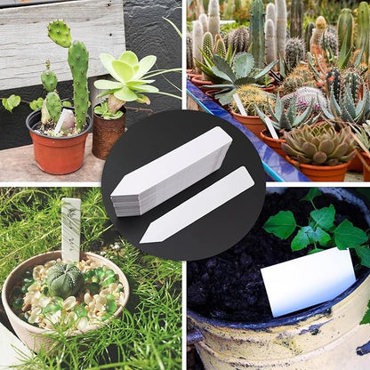 Quluxe 200 Pcs 6" Plant Labels PVC White Garden Labels Plant Tags Markers for Outdoor Garden