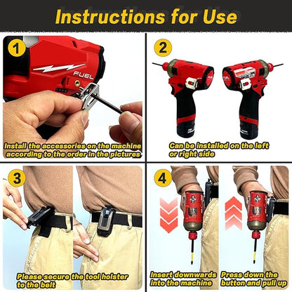 [MAGG HEVI] Tool Holster Compatible with Milwaukee M12 New Generation Tools,Gravity Locking Clip-On Tool Belt Holder for Drills, Driver, Impacts,Multi-Tool and More on Your Belt