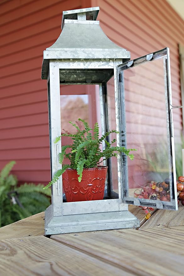 Robert Allen MPT01886 Fluer De Lis Series Metal Planter Flower Pot, 4", Color Cayenne Red