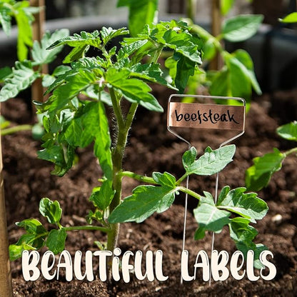 Metal Plant Labels for Garden, Pack of 25 pcs Waterproof Markers Excellent for Outdoor Use, 10"