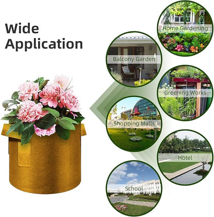12 Pack 3 Gallon Plant Grow Bags, Thickened Nonwoven Fabric Pots with Handles, Vegetable Planter Bags Containers, Cloth Planters for Garden Vegetable/Flower/Plant/Fruits Outdoor (Brown)