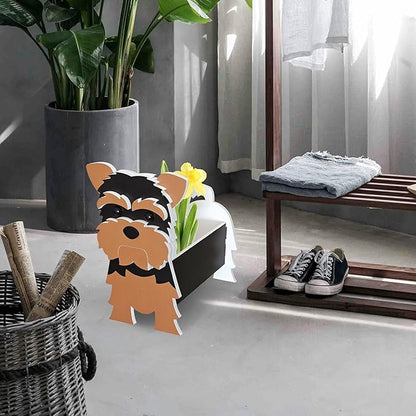 Yorkshire Dog Planter, Cute Animal Shape Flower Planters, Plant Pots for Indoor/Outdoor Garden Decor, Unique Gifts/Souvenirs for Pet Lovers
