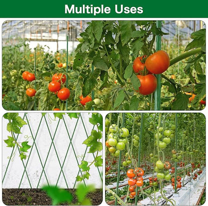FEED GARDEN Garden Stakes 83 Inch 7ft 25 Pack,Sturdy Plant Metal Sticks Support,Plastic Coated Plant Stakes,Tomato Stakes,Beans,Trees