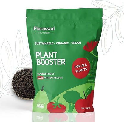 Florasoul® Plant Booster All Purpose Slow Release Fertilizer (6.6 lbs) – Plant-Based & Vegan Formula – 4-Month Sustained Nutrient Feed – for Vegetables, Flowers & Lawns – Pet-Friendly