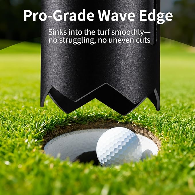 Updated Portable-Golf-Hole-Cutter-Tool, Ergonomic Design for Easy Cutting, USGA Standard 4" & 6" Hole Sizes, Golf Hole Digger for Backyard, Garden, Lawn, Golf Putting Green Practice, Golf Party