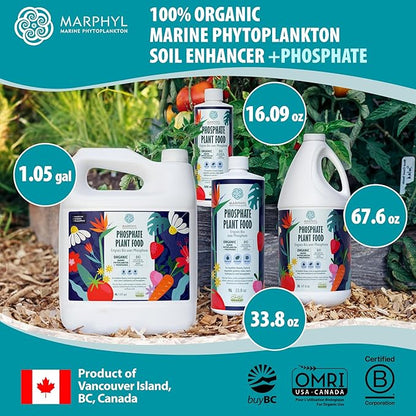 MARPHYL Organic Liquid Phosphate Soil Enhancer – Phosphorus Fertilizer for Root Development & Bloom Support, Ideal for Garden Flowers, Vegetables, Succulents & Hydroponics