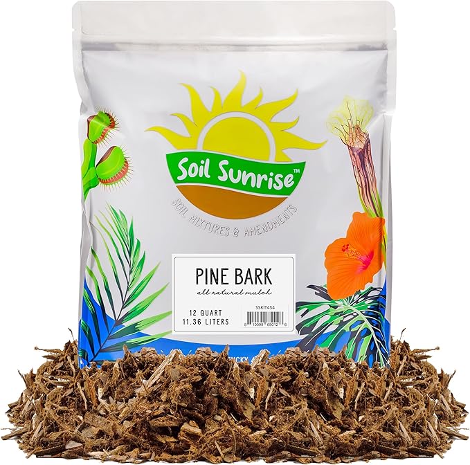 Soil Sunrise 100% Natural Pine Bark Mulch Nuggets (12 Quarts) Small Chips for Indoor/Outdoor Container Gardening, Ideal for Soil Supplement, Houseplant Topper, and Terrariums