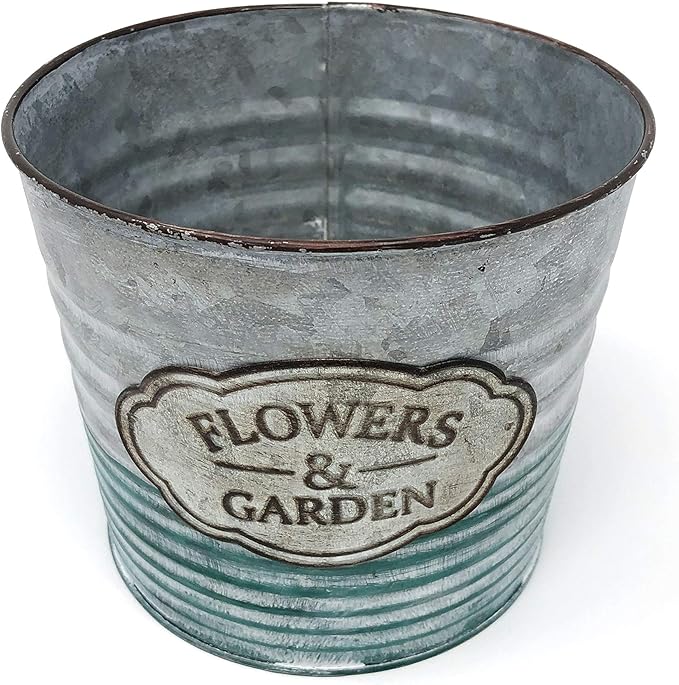 allgala Galvanized Planter Pot Indoor and Outdoor Decoration-6"-HD60074