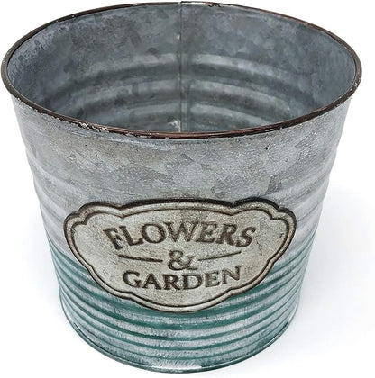 allgala Galvanized Planter Pot Indoor and Outdoor Decoration-6"-HD60074