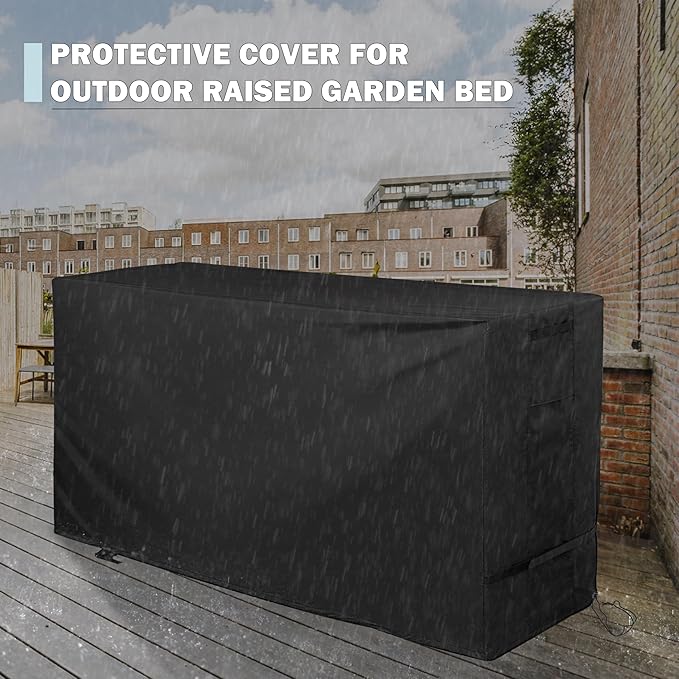 Outdoor Raised Garden Bed Cover for Best Choice Products 72x24x30in Raised Garden Bed, Outdoor Planter Box Stand Cover for Mobile Elevated Wood Planter/Planting Bed