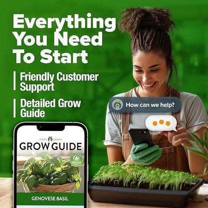 HOME GROWN Non GMO Genovese Basil Seeds Pack 1,750+ High Germination Heirloom Seeds (Ocimum basilicum) Herb Seeds for Planting Indoor & Outdoor Gardening, for Culinary Use