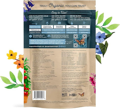 Organic Plant Magic - Fast Acting Soluble Plant Food All-Purpose Fertilizer Concentrate + Compressed Organic Potting Soil for Garden, Plants & Vegetables