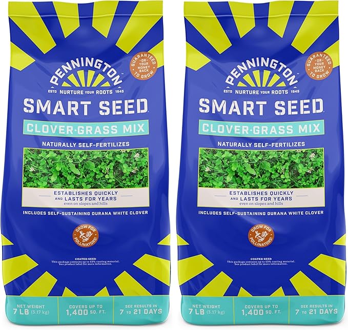 Pennington Smart Seed Clover and Grass Mix 7 lb,(Pack of 2)