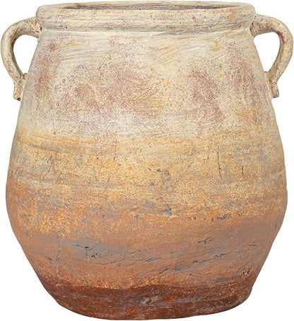 Creative Co-Op Whitewashed Terra-Cotta Urn, Beige