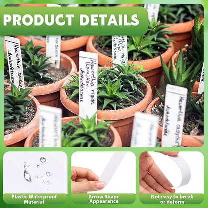 Geetery 2000 Pcs Plastic Plant Labels 4'' Garden Plant Markers Nursery Name Tags Waterproof Pot Label Stakes Planting Sticks for Seeds Summer Outdoor Indoor Garden Flowers(White)