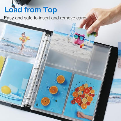 Sooez 30 Pack 4x6 Photo Sleeves for 3 Ring Binder (180 Pictures), Heavy Duty Plastic Page Protectors, Clear Binder Postcard Sleeves, Archival Photo Album Refill Pages, Binder Inserts