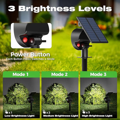 nipify 12 Pack Solar Spot Lights Outdoor Waterproof with 3 Modes, Solar Spotlight Light for Outside Yard Landscape Lighting Pathway Lights Wall, Cool White