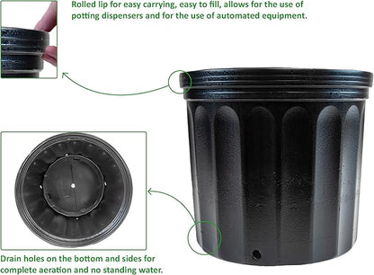 Viagrow VHPP200-24 VHPP Nursery Pots, 2 Gallon, Black