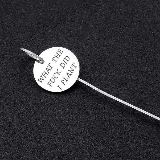Lywjyb Birdgot Plate Metal Plant Labels Garden Stake Tags Funny Plant Label Plant Lover Gift Florist Gift Gardening Gift Funny Plant Markers (What Fuck Plant Markers)