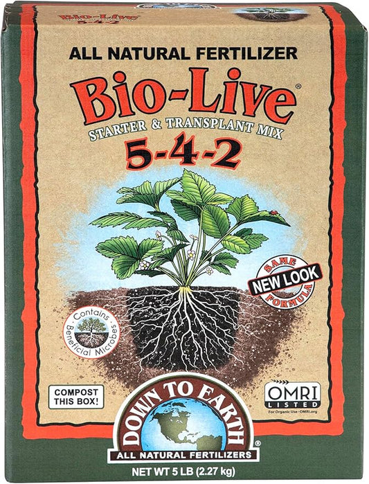 Down To Earth Organic Bio-Live Fertilizer Mix 5-4-2, 5 lb