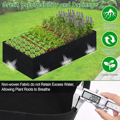 2mm Thick Fabric Garden Grow Bed Bags, 6x3x1 Feet Liners Designed for Outdoor Metal Raised Garden Beds, 128 Gallon Capacity Large Garden Bed Liner Vegetable Growing Boxes