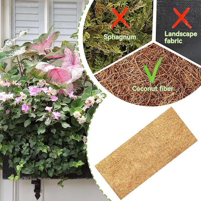 14x100 Inch Coconut Liner Roll for Planters Flower Basket Natural Coco Fiber Liners for Indoor & Outdoor Plants DIY Coir Fibre Mat Sheet for Animal Pet Pad Reptile Carpet Garden Decor