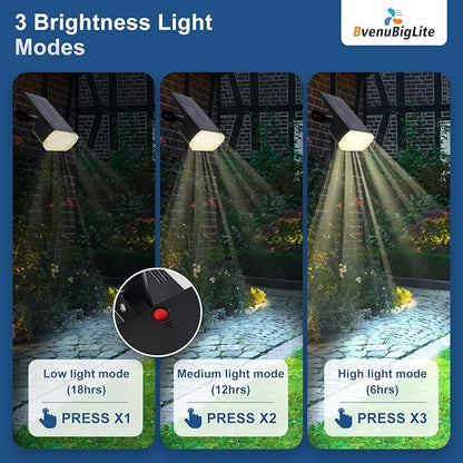 Solar Lights Outdoor Waterproof: IP65 Led Spot Light Decorations for Garden Patios - 3 Lighting Modes Solar Powered for Yard - Dust to Dawn Uplighting Landscape Pathway Drive 2PC Warm