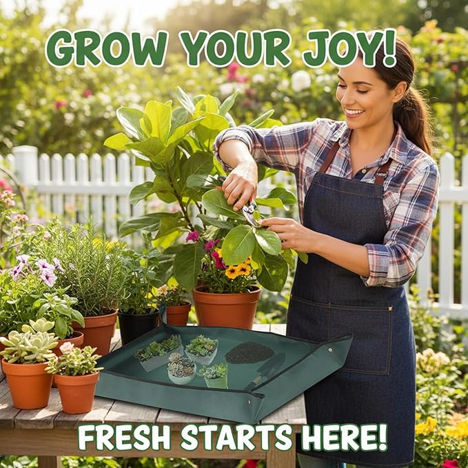 Plant Repotting Mat for Plants, Gardening Hand Tools for Gardeners, Oxford Cloth,29.5 x 29.5in(75x75cm)
