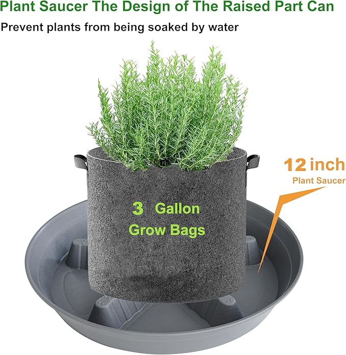 4 Pack Plant Saucer 12 inch, 8 10 14 17 inch, Plant Stand Plastic Plant Saucers for Indoors Outdoor, Heavy Duty Flower Saucers for Potted Plants, Pot Saucers for Plants, Grow Bags Saucers