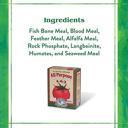 Down To Earth All Natural Fertilizers Organic All Purpose Tomato & Vegetable Mix - Plant Food for Tomatoes, Peppers, Herbs and Flowers 4-6-2, 1 lb