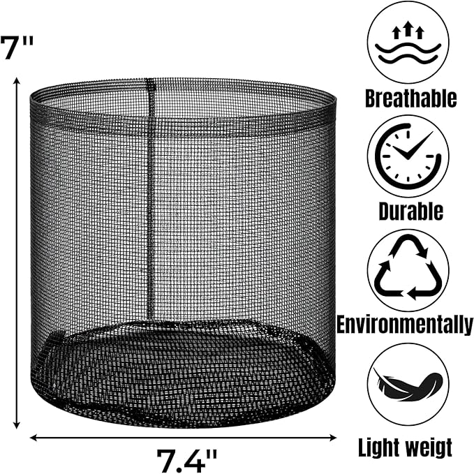 Hiceeden 6 Pcs Mesh Pond Plant Bag, 7" x 7.4" Reusable Pond Planting Pot, Breathable Plastic Aquatic Planter Grow Bags for Garden, Water Lily, Lotus, Hyacinth, Daffodil