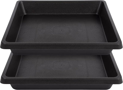 Plant Saucer 12 Inch Square 2 Pack, Plastic Plant Drip Trays, Plant Saucers for Indoors and Outdoors, Flower Pot Saucers, Saucers for Potted Plants, Planter Saucer, Plant Water Catcher Trays for Pots