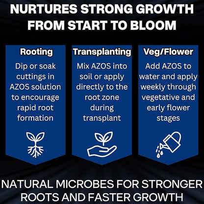 Xtreme Gardening AZOS 12 oz – Beneficial Nitrogen-Fixing Bacteria for Plants & Trees – Natural Root & Growth Promoter for Cloning, Seedlings & Transplants