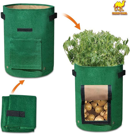 Strong Camel 11Gallon Garden Boxes Garden Planting Grow Bags Planter Pot for Potato Tomato (3 Pack)