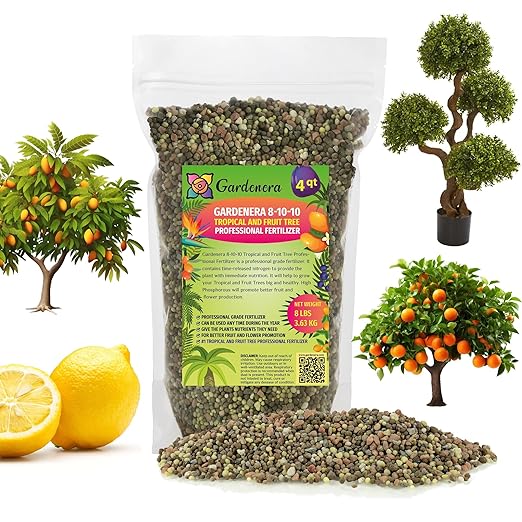 𝐏𝐑𝐎𝐅𝐄𝐒𝐒𝐈𝐎𝐍𝐀𝐋 8-10-10 Professional Fertilizer for Banana, Flowering, and Fruit Trees, Ornamentals - Boosts Flowering & Fruiting - for Indoor & Outdoor Plants (4 QUARTS)