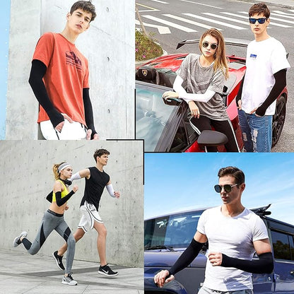 beister 3/6 Pairs UV Cooling Arm Sleeves Sun Protection Unisex for Sports, Cycling, Golf, Running