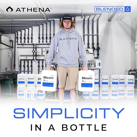 Athena Blended Bloom A&B | 2-Part Flowering Liquid Fertilizer for Hydroponics & Soil | Bloom Booster Plant Food | NPK A 4-0-5 | B 0.7-6-5 | 5 Gallon