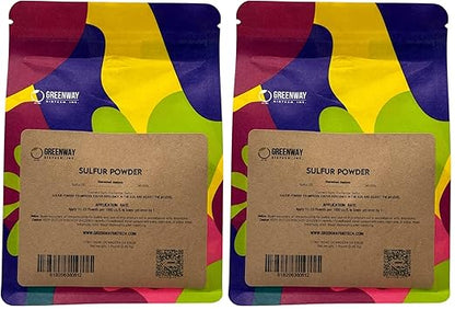 Greenway Biotech, Inc. Organic Sulfur Powder Fertilizer for Plants - Required to Lower pH & Improve Sulfur Deficiencies- Essential Nutrients for Plant Growth with Macronutrients - 1 Pound (Pack of 2)