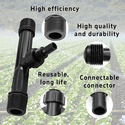2Pcs 1 Inch Venturi Fertilizer Injector, Black Plastic Irrigation Mixer Tube, Agricultural Water System Device for Garden Farm Lawn