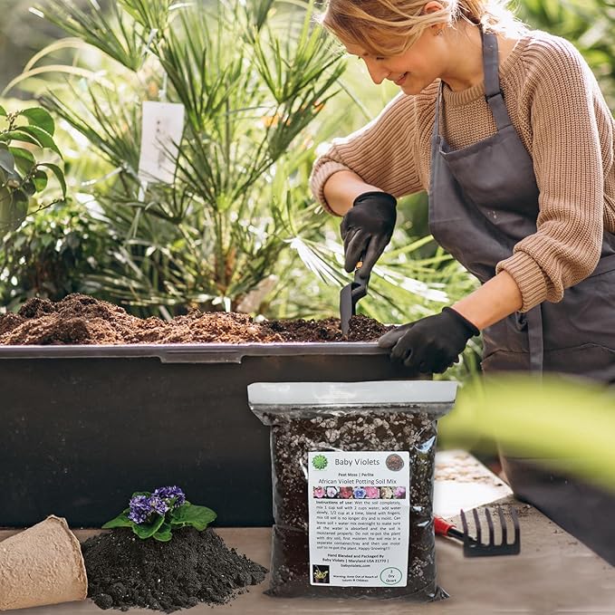 African Violet Plant Potting Soil Mix Peat Moss & Perlite (½ Gallon / 2 quarts)