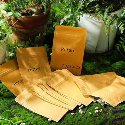 Black Garden Seed Organization Binder - 80 Resealable Sealing Envelopes for Seed Saving & Collecting