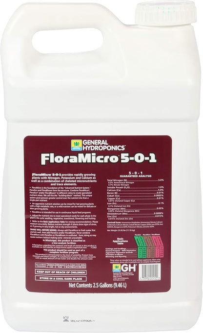 General Hydroponics Flora Micro, 2.5 gallon