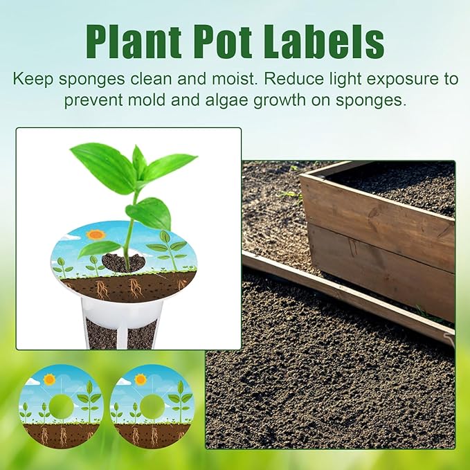 120 Pcs Plant Grow Stickers, Round Planting Grow Basket Labels Self-Adhesive Hydroponic Garden Plant Seed Tags Supplies for Indoor/Outdoor Gardening Record & Understand Seedling Growth