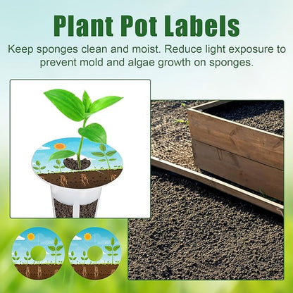 120 Pcs Plant Grow Stickers, Round Planting Grow Basket Labels Self-Adhesive Hydroponic Garden Plant Seed Tags Supplies for Indoor/Outdoor Gardening Record & Understand Seedling Growth