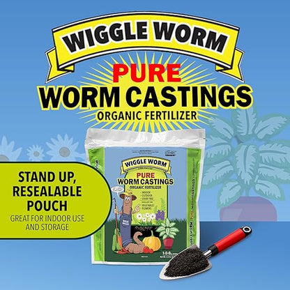 100% Pure Organic Mineral-Dense Worm Castings Fertilizer in Resealable Zipper Pouch, 4.5lbs - Improves Soil Fertility and Aeration for Growing Better Houseplants, Veggies, and More, 2 Pack