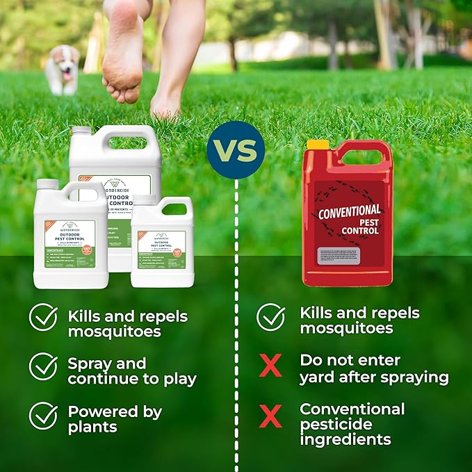 Wondercide - Outdoor Pest Control Spray Concentrate with Natural Essential Oils - Mosquito, Ant, Roach, and Insect Killer, Treatment, and Repellent - Safe Around Pets, Plants, Kids - 16 oz (Pack of 2)