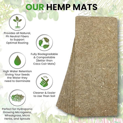 Hemp Mats for ZestiGreens Microgreens & Wheatgrass Kit