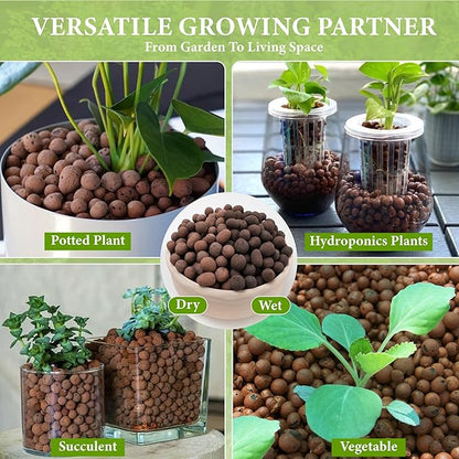 2.5qt LECA Clay Pebbles for Plants, 10-20mm LECA Balls for Hydroponics, Natural Clay Balls for Plants Drainage, Expanded Pebbles for Orchids, Soil Amendment, Orchid Potting Mix